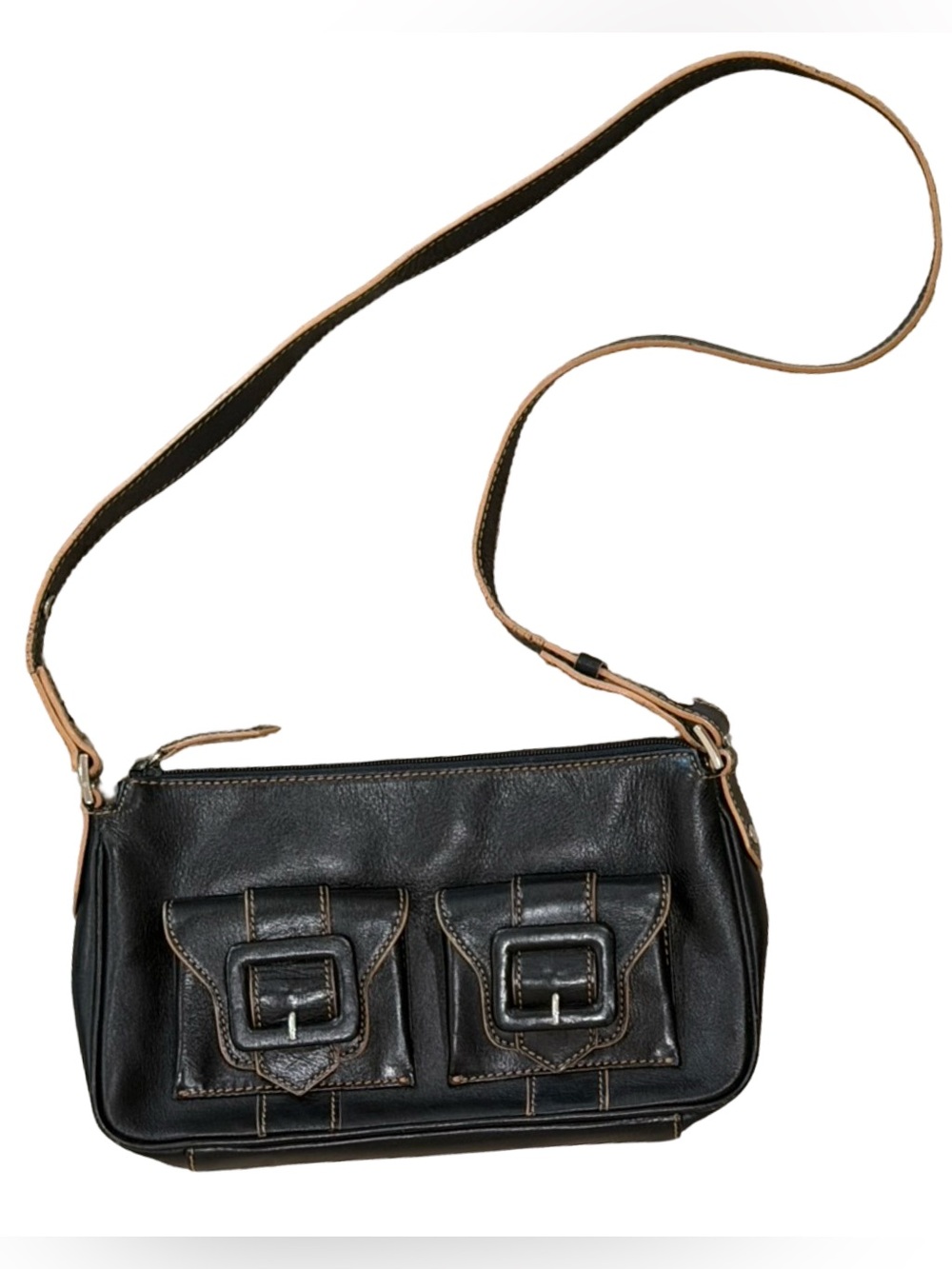 Y2K Kenneth Cole Buckle Pockets Shoulder Bag